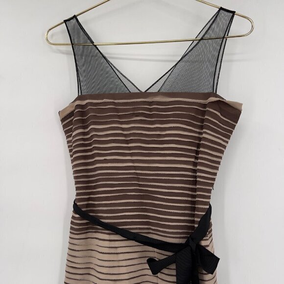 BCBGMAXAZRIA Christi Cocoacombo Striped Sheath Bodycon Silk Dress Women's 4 - Picture 3 of 9